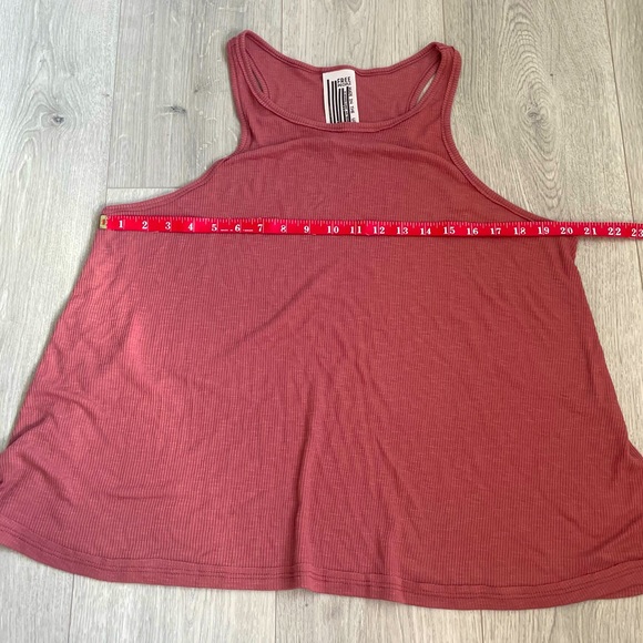 Free People • Coral Orange Tank Top Ribbed Red Sexy Fit Bohemian - Picture 5 of 7